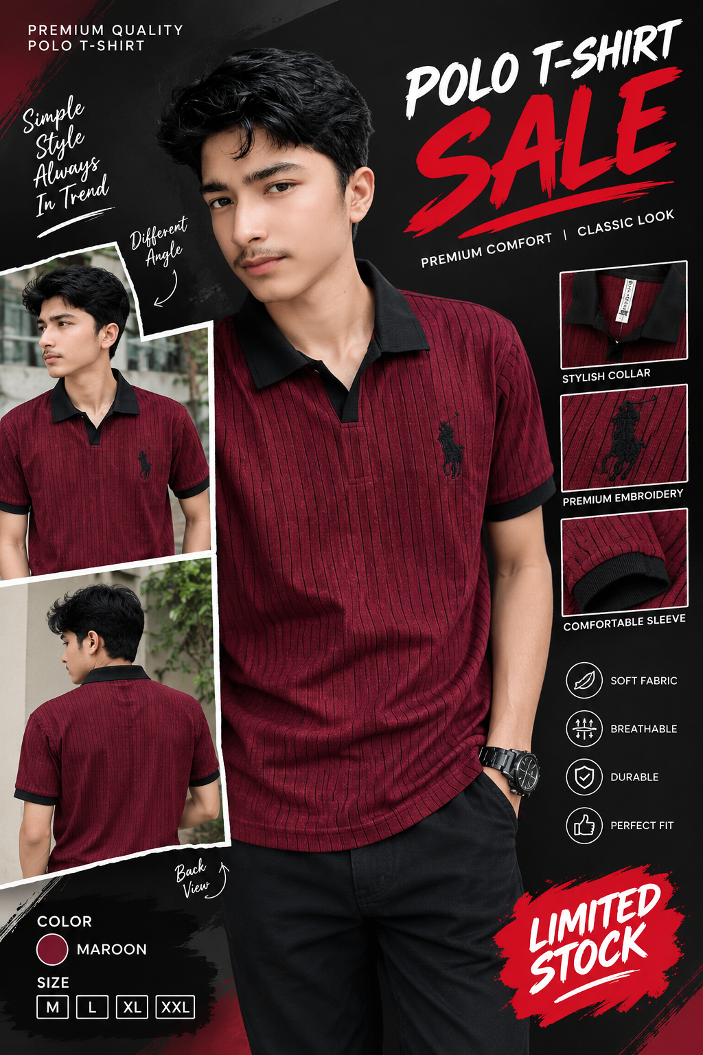 🔥 PREMIUM QUALITY POLO T-SHIRT 🔥